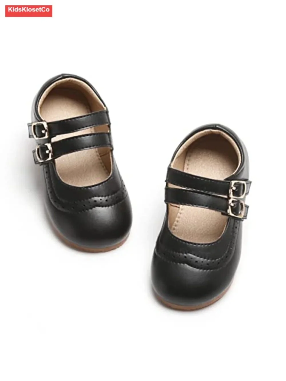 Toddler Girls Mary Jane School Uniform Dress Shoes, Soft Microfiber, Wide Toe